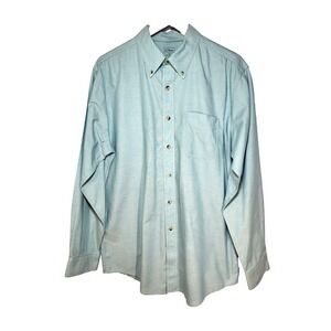 L.L. Bean Men's Trim Fit Button Down Long Sleeve Cotton Shirt Pocket Size Large
